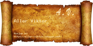 Aller Viktor névjegykártya